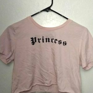 Baby Pink Short Sleeve Cut Crop Top